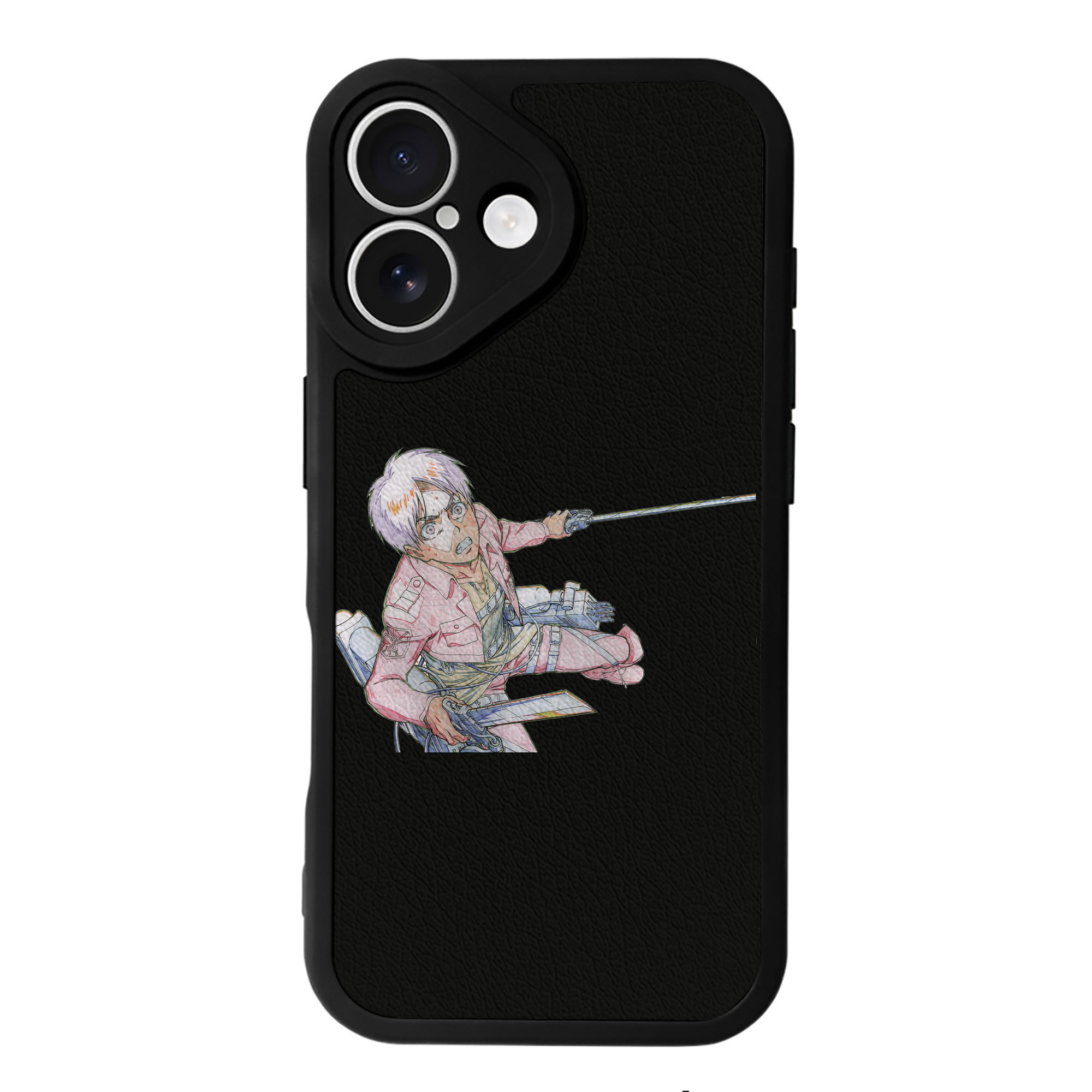 （画像用） 進撃の巨人 エレン･イェーガー Attack on Titan Eren Jäger 【iPhone 16シリーズ対応】シリコンスマホケース（レザー調） 材質：シリコン